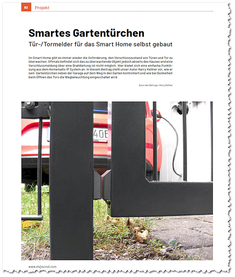Zeitschriftenbeitrag im ELV-Journal: Smartes Gartentürchen
