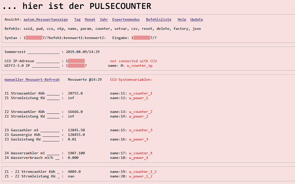 Webseite des Pulsecounters